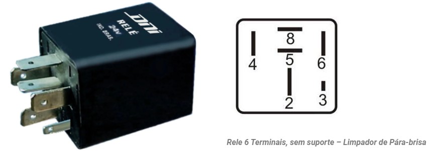 RELEY LIMPIA PARABRISA 24V SCANIA S4 6 TERMINALES OEM 1335482 - 1902328                                                                               