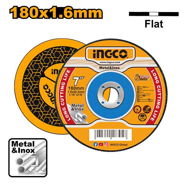 DISCO CORTE  7"X1.6MM INGCO                                                                                                                           