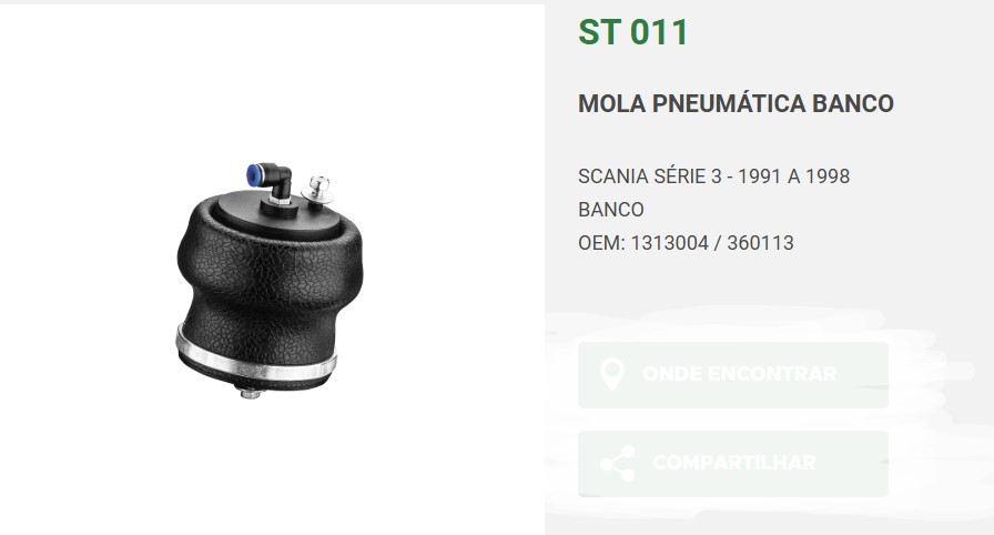 FUELLE ASIENTO SCANIA S3 OEM 1313004 - 360113                                                                                                         