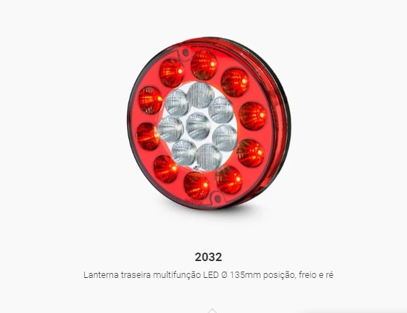 FAROL TRASERO UNIVERSAL FRENO/POSICION/M/TRAS DIAMETRO 135MM BIVOLT (1000)                                                                            