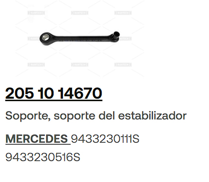 BIELETA MERCEDES BENZ ACTROS - AXOR OEM 9433230111S - 9433230516S                                                                                     