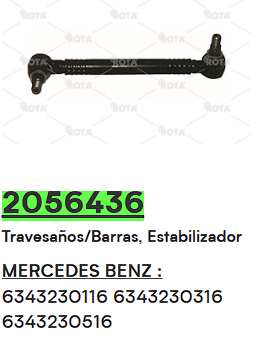 BIELETA MERCEDES BENZ BUS O500 DELANTERA DERECHA OEM 6343230116 - 6343230316 - 6343230516                                                             