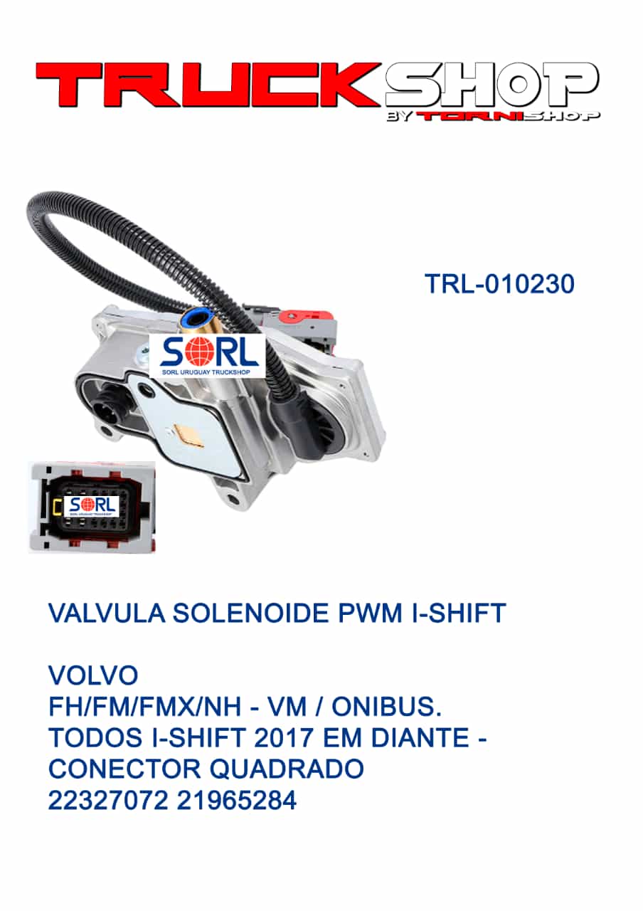 VALVULA SOLENOIDE I-SHIFT VOLVO RENAULT FICHA CUADRADA TRL -88990010230 - 22327072 - 21965284                                                         