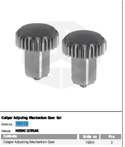 JUEGO ENGRANAJES AJUSTADOR MORDAZA HOWO SITRAK                                                                                                        