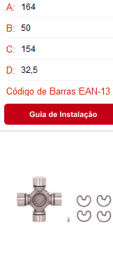 CRUCETA 50X164 SCANIA 110-111 5-12276X 207563 ZM3500115                                                                                               