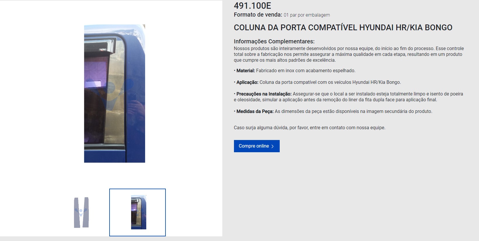 APLIQUE COLUMNA DE PUERTA  HYUNDAI HR/KIA BONGO VENKA                                                                                                 