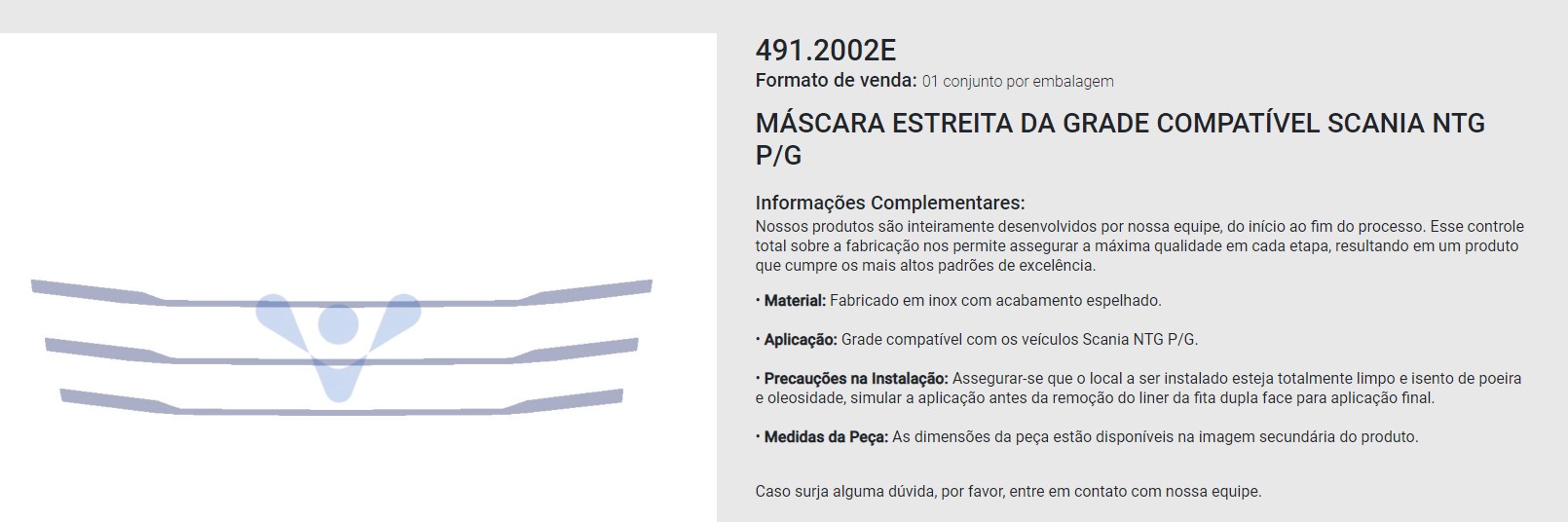 APLIQUE MOLDURA DE CARETA SCANIA NTG P450/460 VENKA                                                                                                   