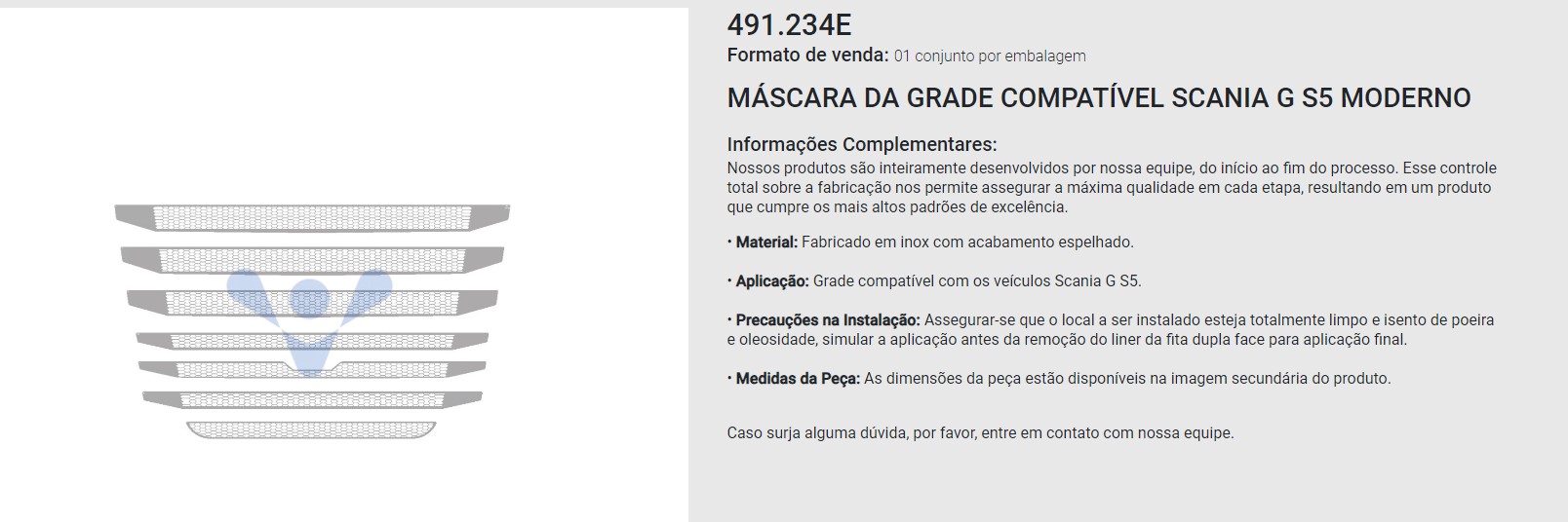 APLIQUE CARETA COMPLETA SCANIA SERIE 5 CABINA G VENKA                                                                                                 