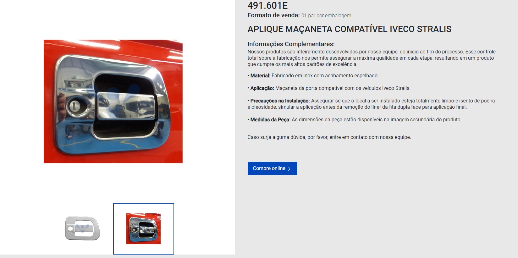 APLIQUE MOLDURA MANIJA EXTERIOR IVECO STRALIS VENKA                                                                                                   