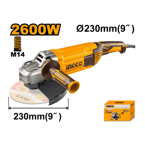 AMOLADORA ANGULAR 9 PULGADAS 2600W INGCO                                                                                                              
