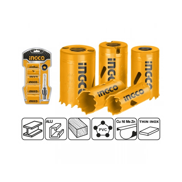 SET 7 MECHAS BI-METAL COPA MADERA - METAL - PVC INGCO                                                                                                 