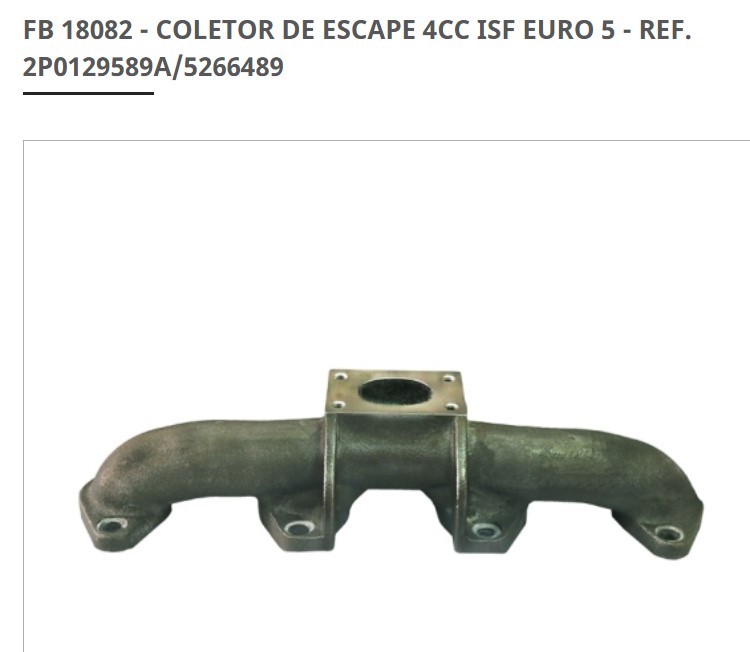 MULTIPLE ESCAPE CUMMINS ISF 4 CIL VW DELIVERY 2P0129589A/5266489