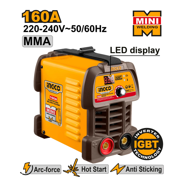 SOLDADORA INVERTER 160AMP IGBT INGCO                                                                                                                  