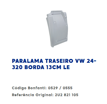 GUARDABARRO TRASEIRO VW 24-320 13CM LADO IZQUIERDO                                                                                                    