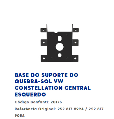 BASE DE SOPORTE PARASOL VISERA VW CONSTELLATION CENTRAL IZQUIERDO                                                                                     