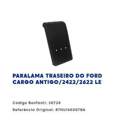 GUARDABARRO TRASERO  FORD CARGO ANTIGUO/2422/2622 LADO IZQUIERDO                                                                                      