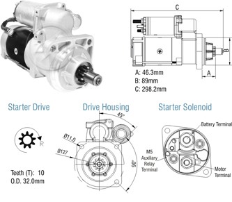 ARRANQUE DELCO 29MT 12V 10D FORD/VW CUMMINS ISB ELECTRONICO CARGO 1722E 2422E- 17250-24250-9150  ZM8029003 200331  8200331 2R0911023B 4C4511001BB     