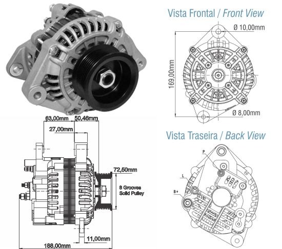ALTERNADOR VOLVO VM 220/260/270/310/330 24V 20498749 20804899 20563126 101795                                                                         