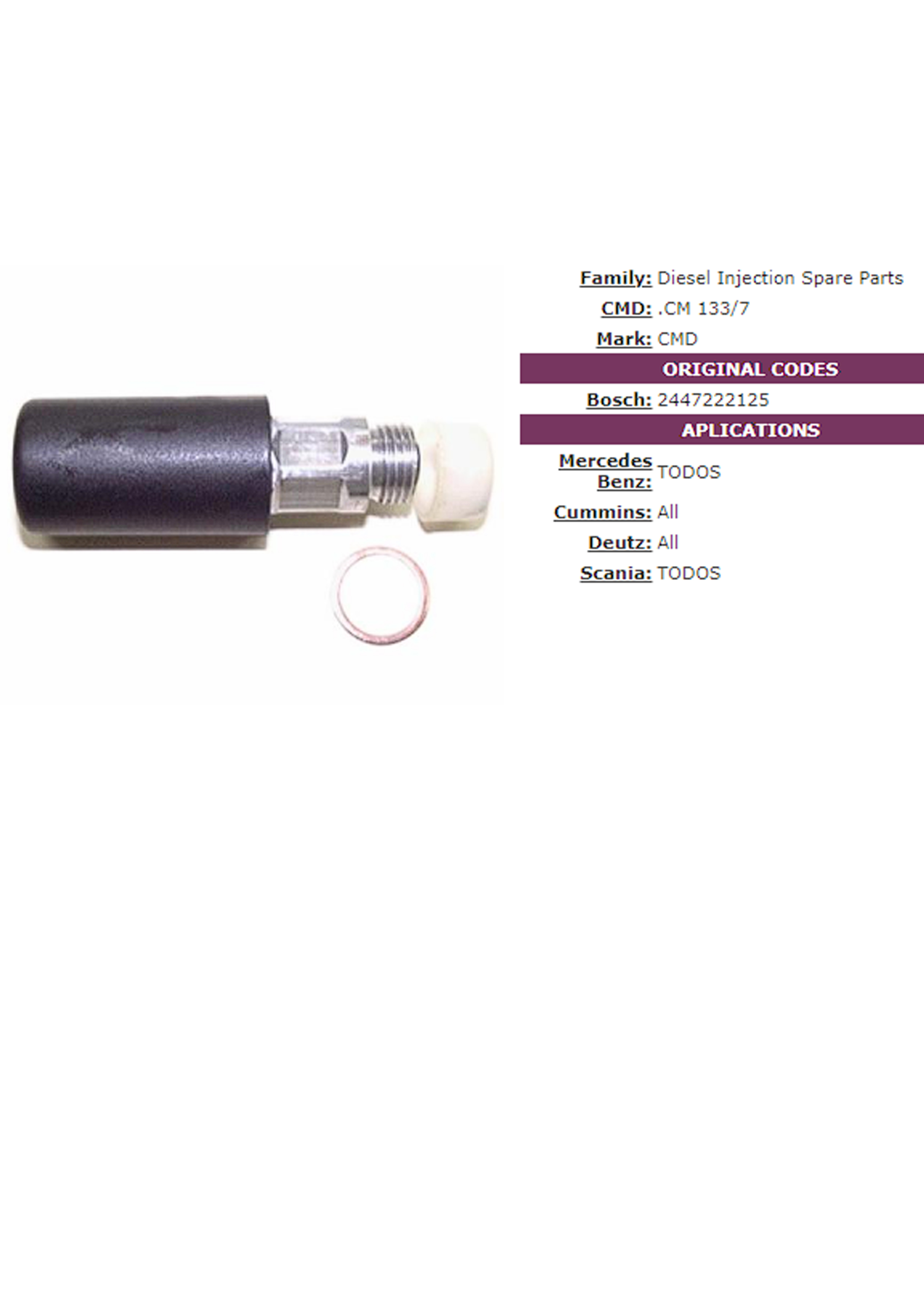 BOMBIN CEBADOR MODELO NUEVO BOSCH: 2447222125/2447010033/2447222126 CMD ARGENTINA