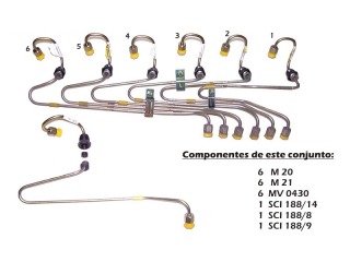 JUEGO CAÑOS INYECCION TUBERÍAS CAÑOS DE INYECCION - MERCEDES BENZ OM 366 LA CMD                                                                       