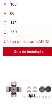 CRUCETA 60.00X163  VW/IVECO/MB/VOLVO SPL250-1 8127182 ZM3500111                                                                                       