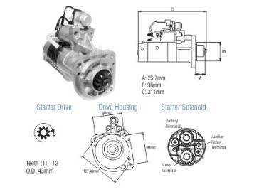ARRANQUE VOLVO VM 260/310 VW 15180-17240-26260 24V